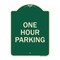 Signmission Designer Series One Hour Parking, Green & Tan Heavy-Gauge Aluminum Sign, 24" x 18", G-1824-23525 A-DES-G-1824-23525 - alternate 1